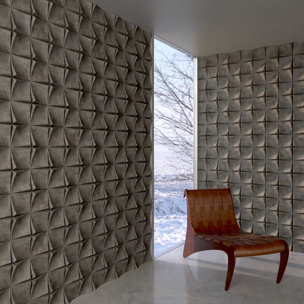 Modern 3D Wall Panels with Chair 3D model