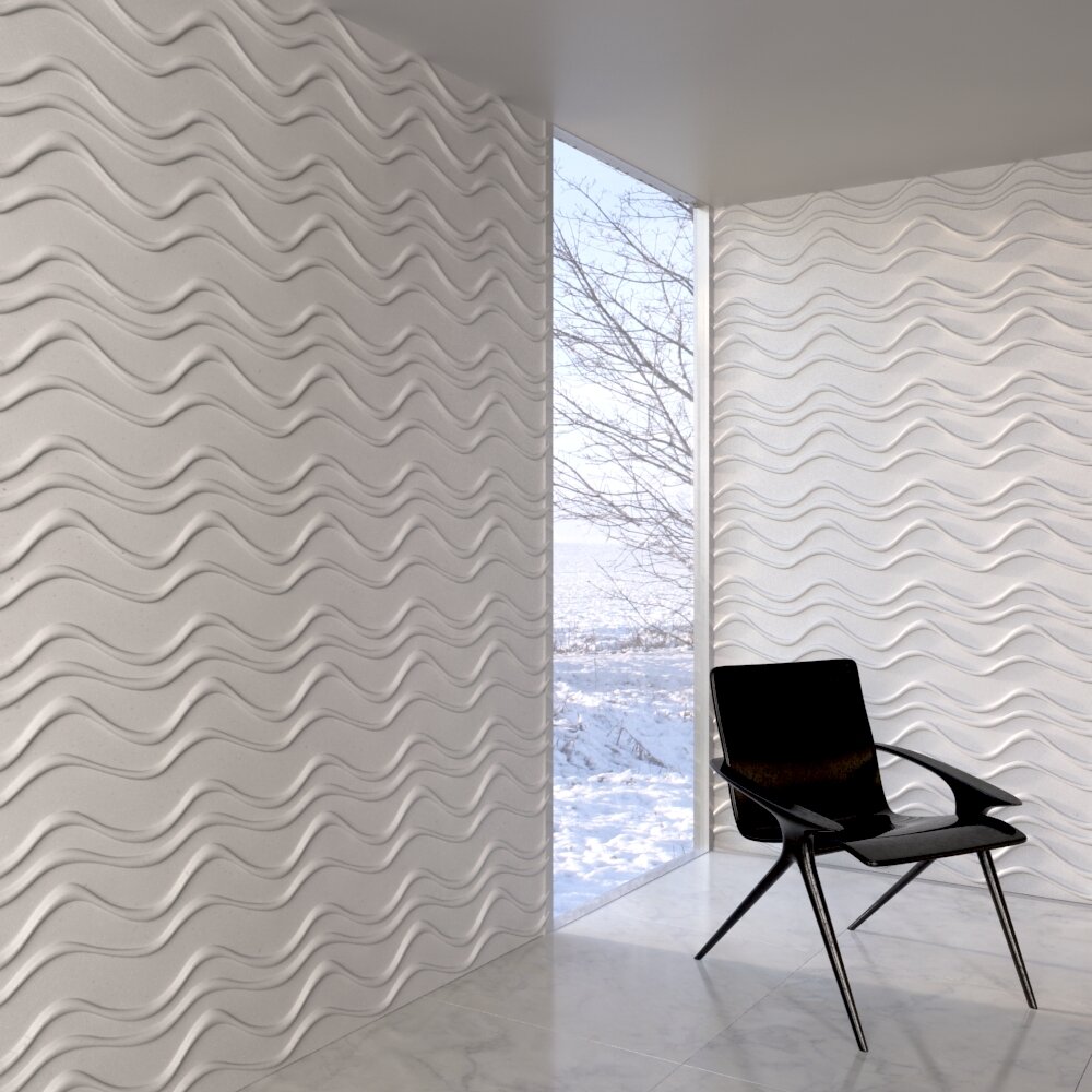 Wavy Wall Texture Panels 3D model