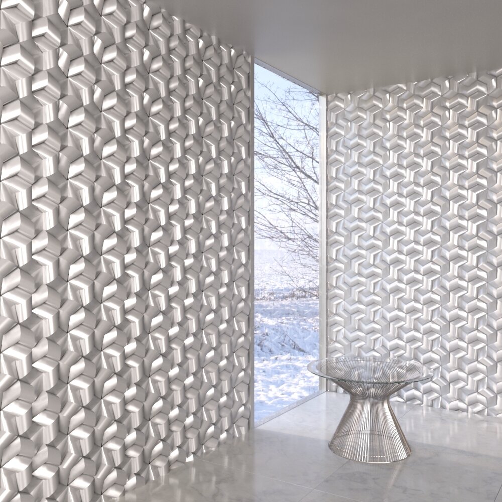 Modern Geometric Pattern Wall Panels Modelo 3D