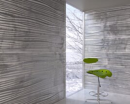 Modern Window Corner With Designer Wall Panels 3D model