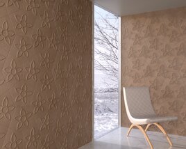 Modern Chair and Flowers Decorative Wall Panels Modèle 3D
