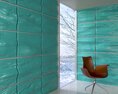 Aquamarine Glass Wall Panels in Modern Interior 3Dモデル