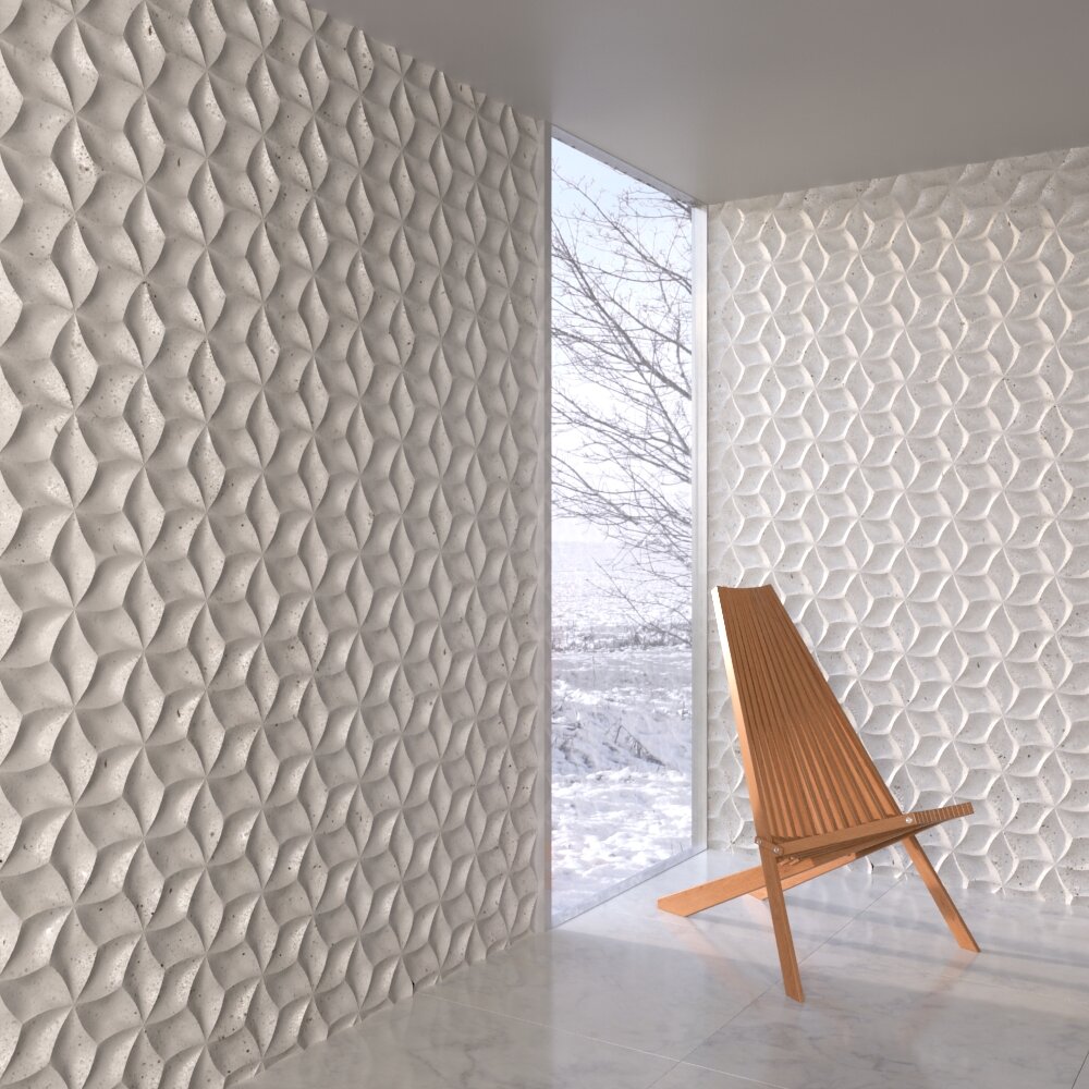 Modern 3D Wall White Panel Design 3D модель