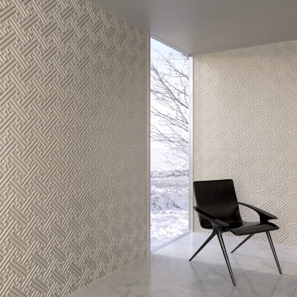 Modern Textured Wall Panels in Interior Design Modello 3D