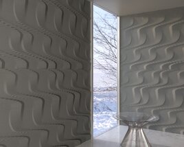 Textured Wall in Modern Interior 3D model