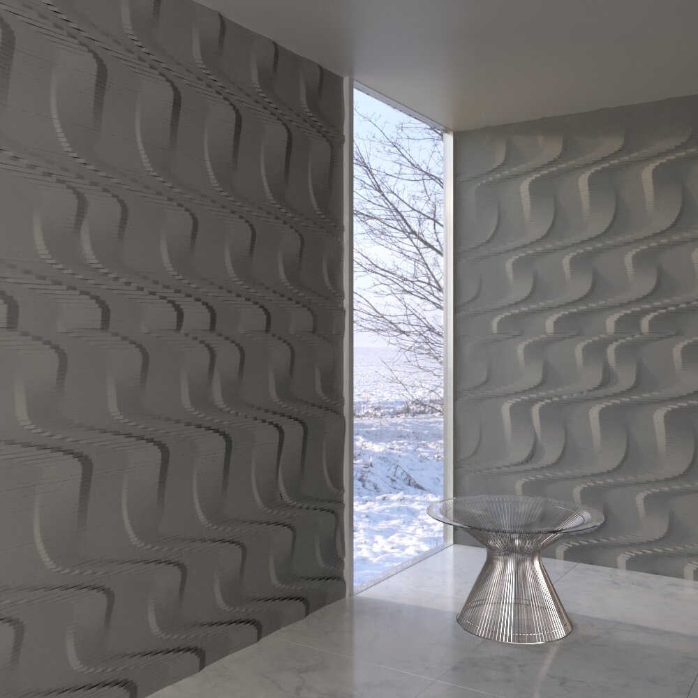 Textured Wall in Modern Interior 3D model