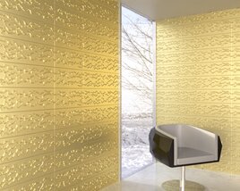 Gold Textured Wall Panels 3D model