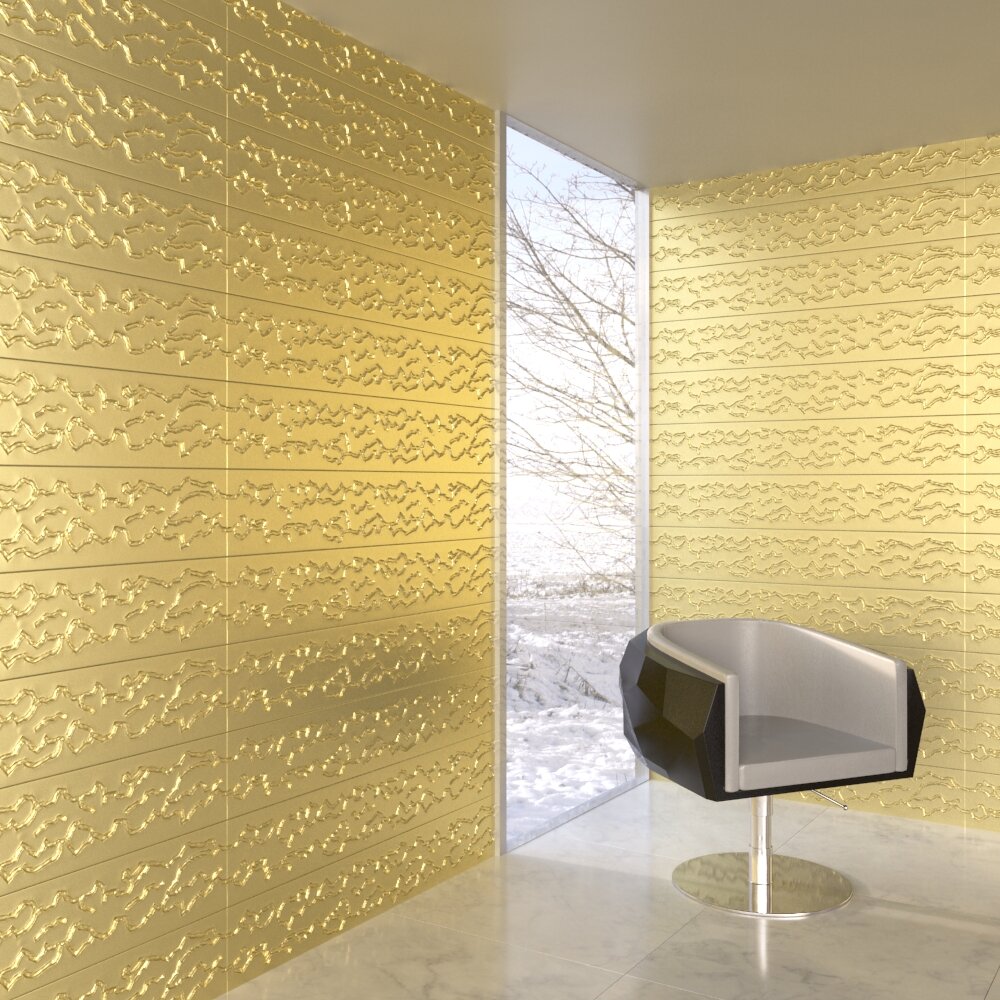 Gold Textured Wall Panels 3D-Modell