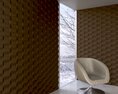 Modern Chair with Brown Decorative Wall Panels Modèle 3d