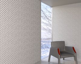 Modern Chair with Dots Decorative Wall Panels 3D 모델 