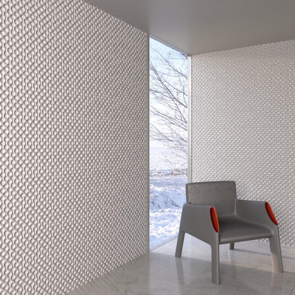 Modern Chair with Dots Decorative Wall Panels 3Dモデル
