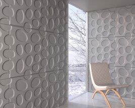 Modern Textured Wall Panels Interior 3D-Modell