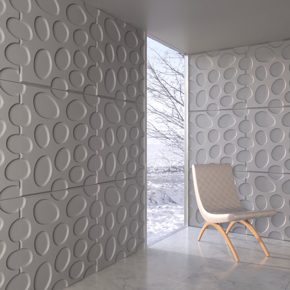Modern Textured Wall Panels Interior 3D-Modell