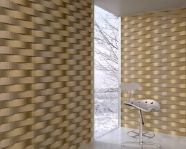Modern 3D Wall Design in Contemporary Interior 3D модель