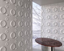 Modern Circular Relief Wall Texture 3D模型