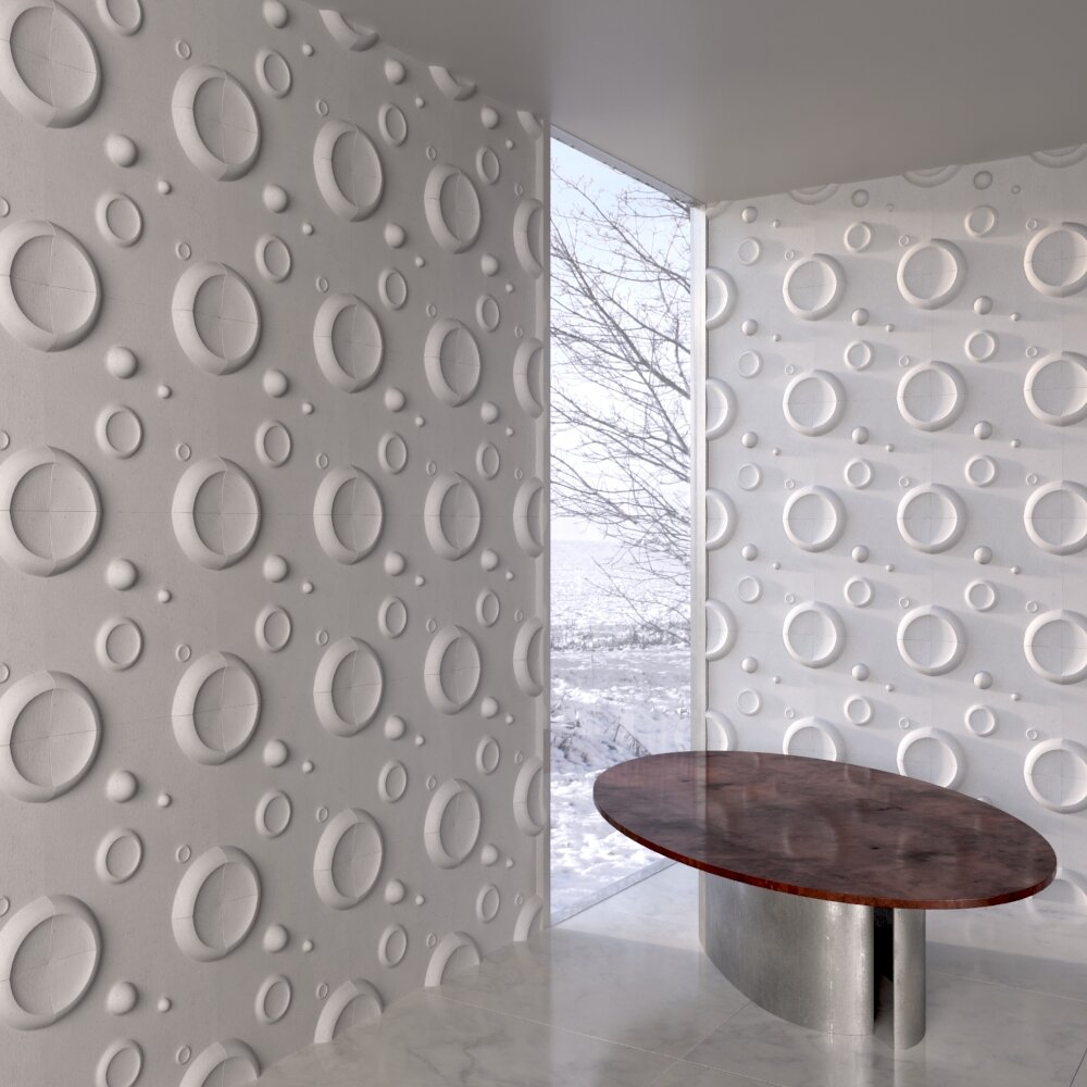 Modern Circular Relief Wall Texture 3Dモデル
