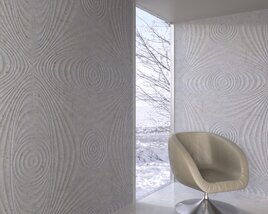 Modern Swirl Wall Texture and Elegant Chair Modello 3D