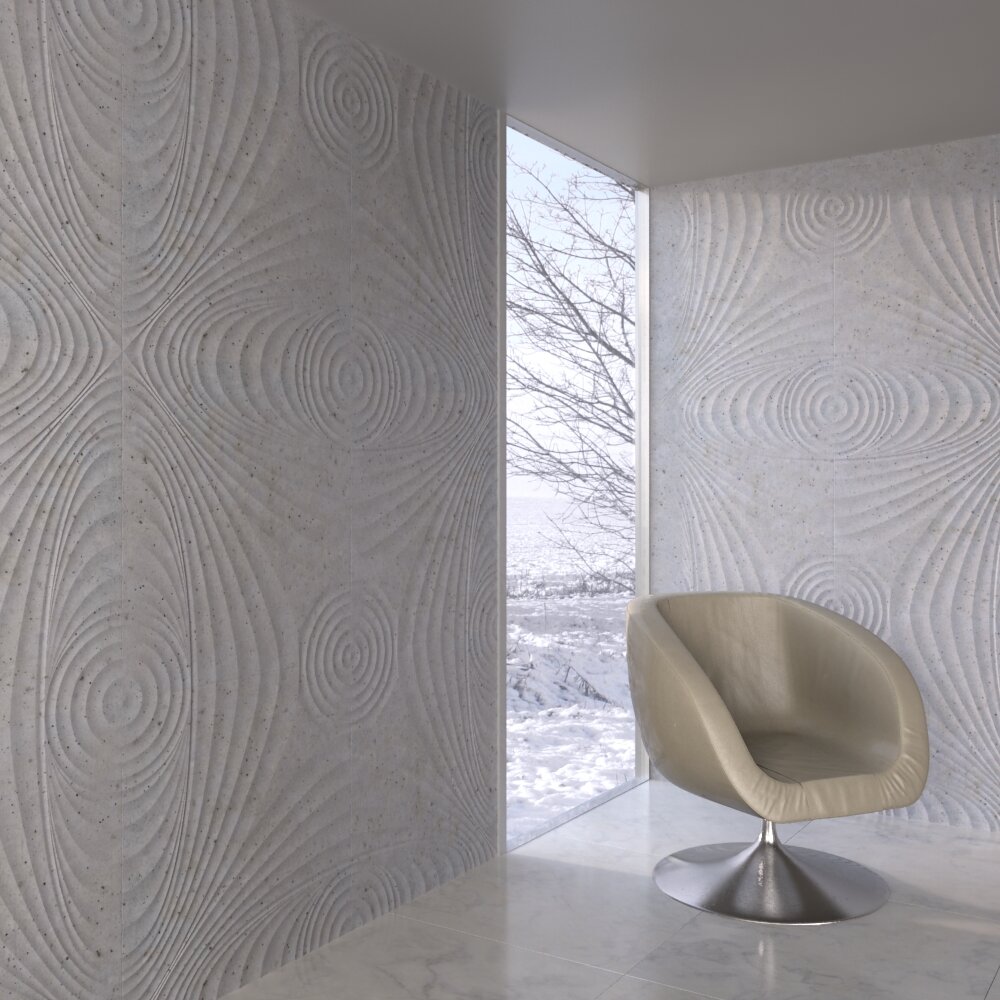 Modern Swirl Wall Texture and Elegant Chair 3Dモデル
