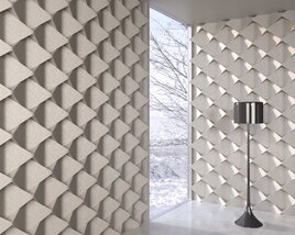 Geometric Wall Pattern and Lamp 3D-Modell