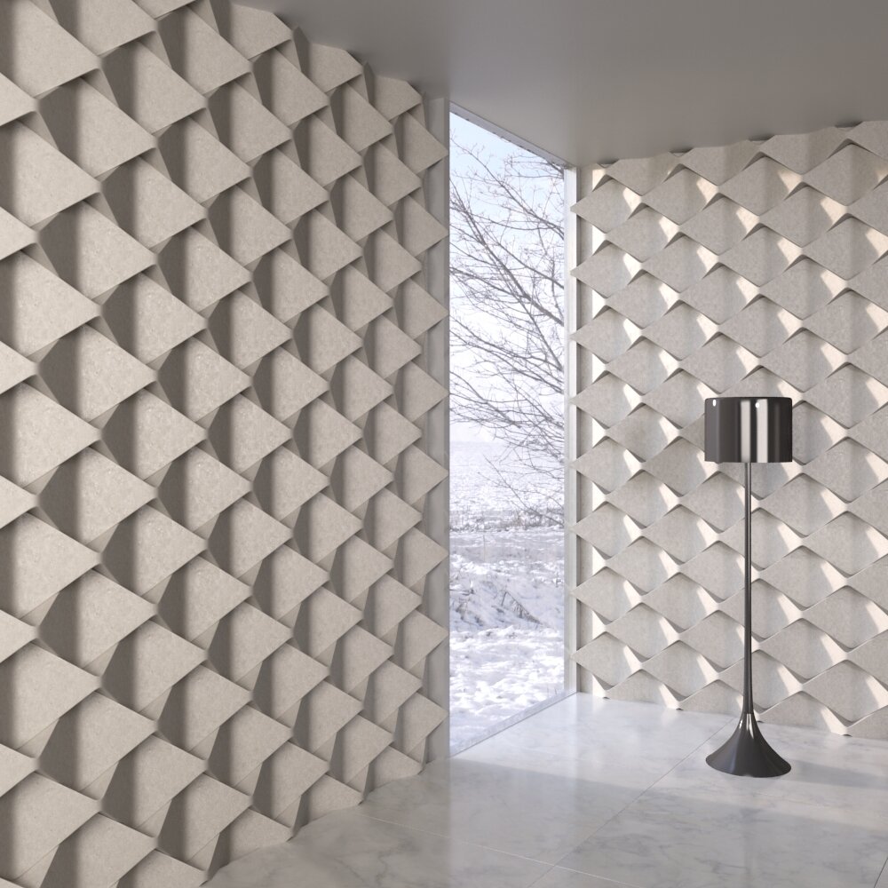 Geometric Wall Pattern and Lamp 3D модель