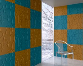 Colorful Patterned Wall Panels 3D-Modell