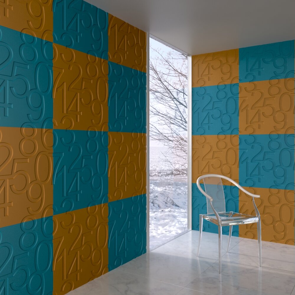 Colorful Patterned Wall Panels 3D 모델 