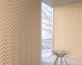 Textured Wall Panels and Modern Interior Design Modello 3D