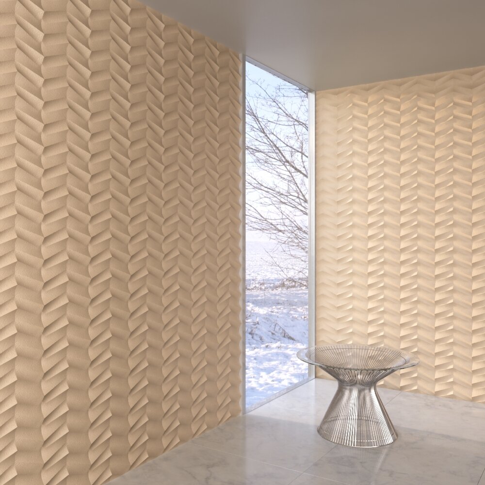 Textured Wall Panels and Modern Interior Design Modèle 3d