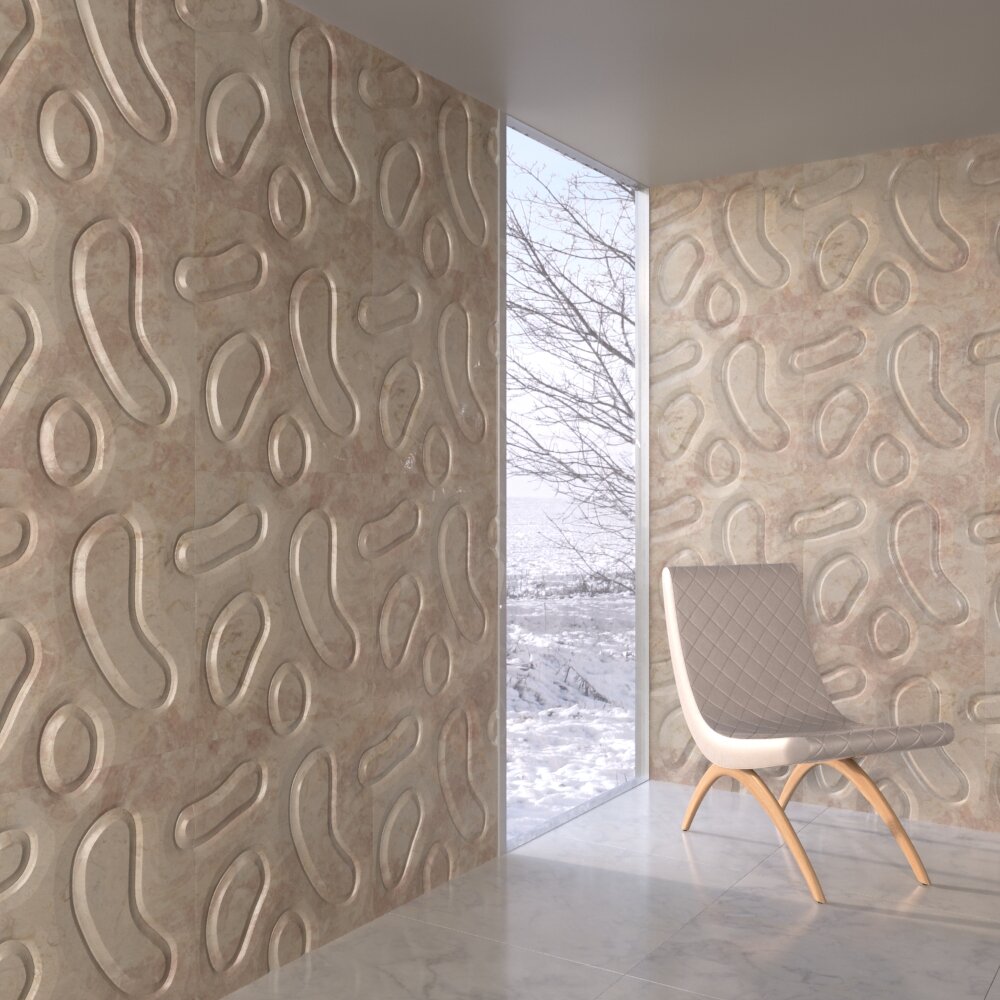 Contemporary Chair with Droplets Decorative Wall Panels 3D-Modell
