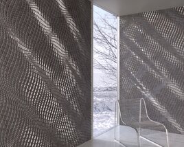 Textured Silver Wall Panels Design 3D model