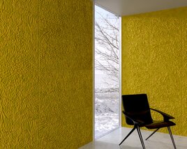 Modern Chair and Textured Wall Panels 3D модель