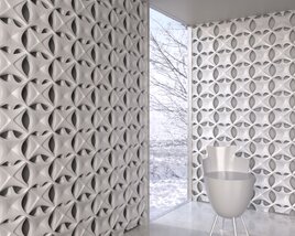 Modern Geometric Grey Wall Panel Design 3D model