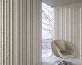 Modern Chair and Wall Panels with Bamboo Elements 3D模型