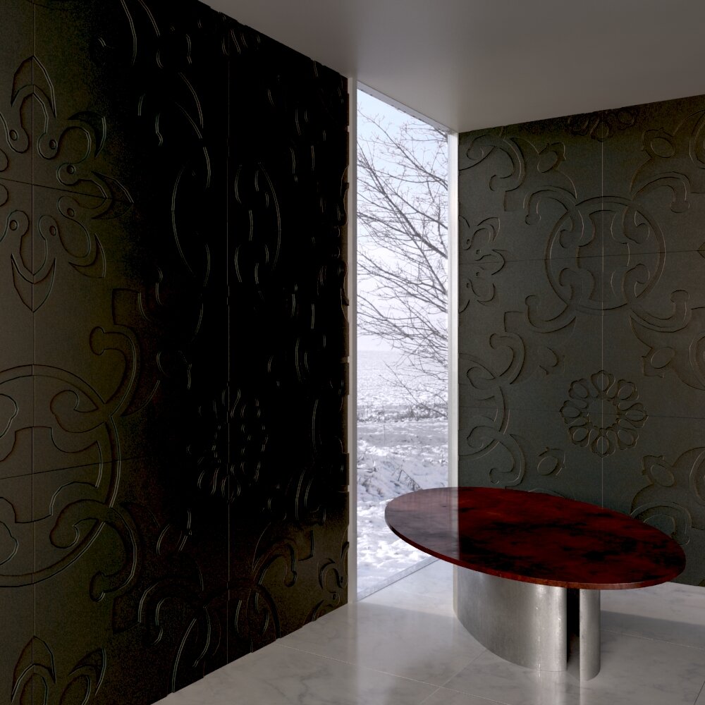 Black Decorative Wall Panels 3d model