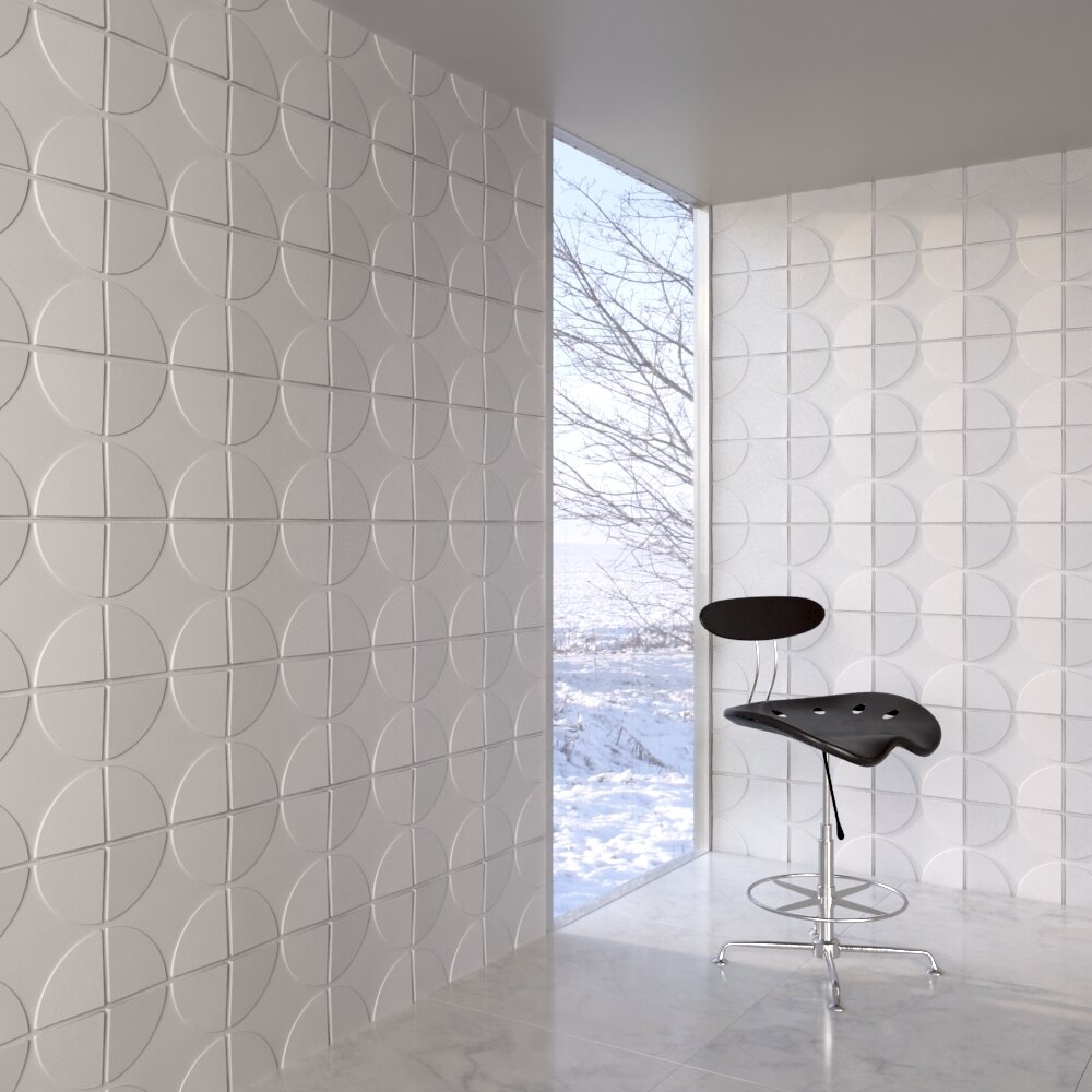 Modern Minimalist Decorative White Wall Panels Modèle 3D