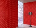 Modern Red Textured Wall with Floor Lamp 3D модель