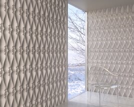 Geometric Grey Wall Panel Design 3D模型