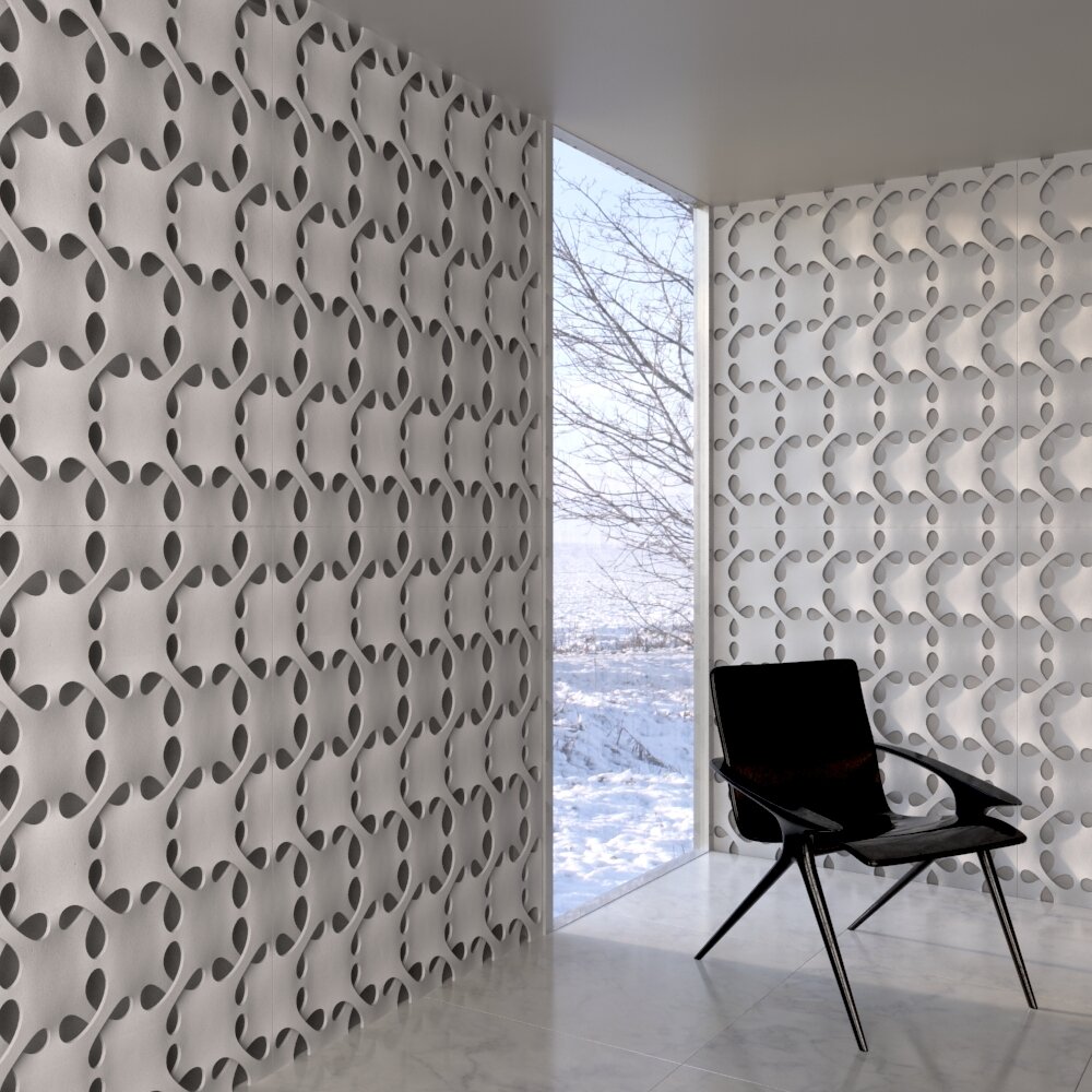 Modern Geometric Wall Panels Modelo 3d