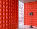 Modern Red Textured Wall Panels Design Modelo 3d