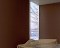 Modern Brown Decorative Wall Panels and Wicker Lounger 3D модель