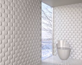 Modern Interior White Wall Panel 3D model