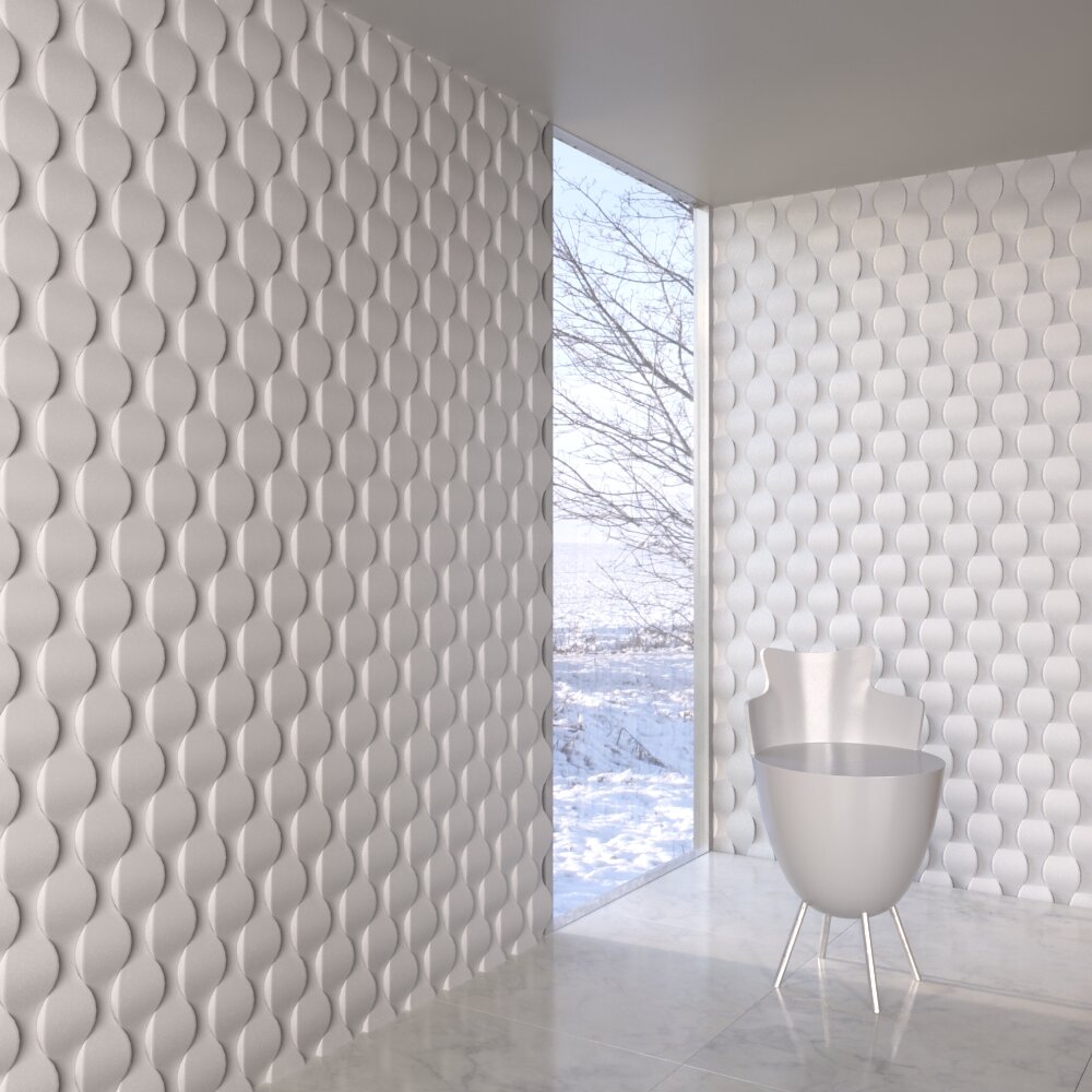 Modern Interior White Wall Panel 3D 모델 