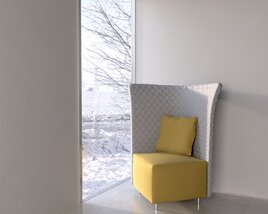 Modern Yellow Armchair 3D model