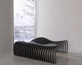 Modern Curved Bench 3D-Modell
