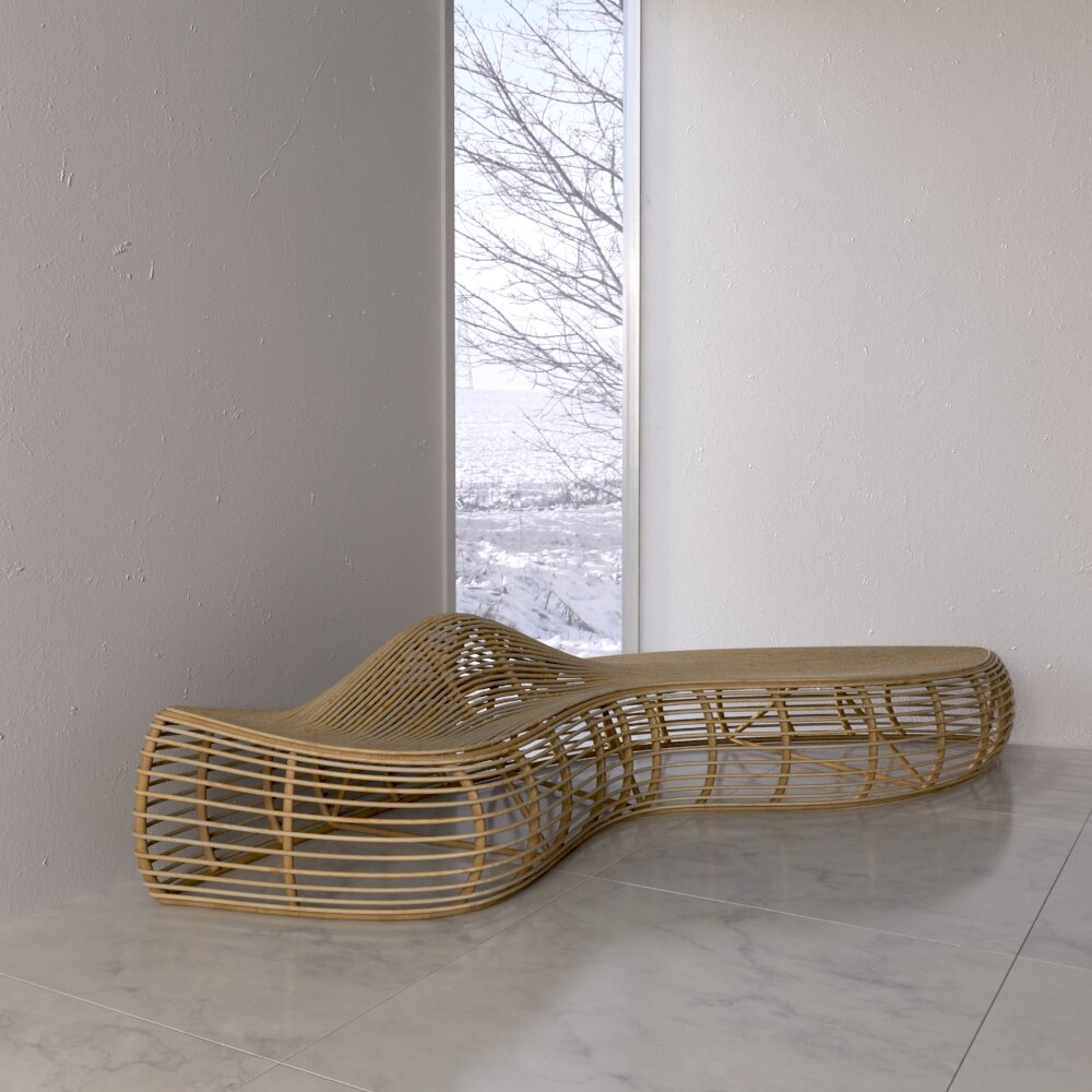 Modern Woven Lounge Chair 3D model