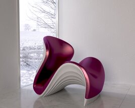 Futuristic Magenta Chair 3D-Modell