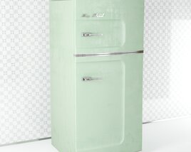 Vintage Style Refrigerator 3D 모델 