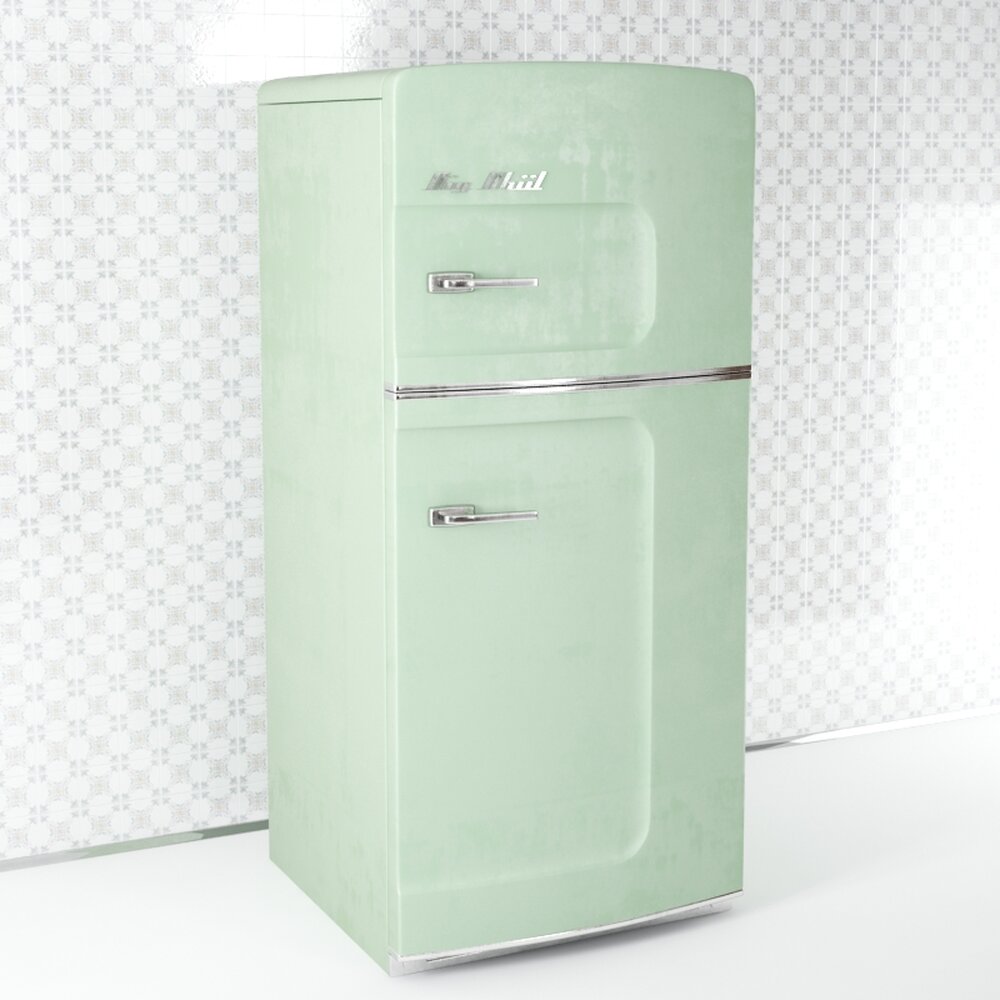 Vintage Style Refrigerator 3d model