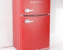 Vintage Red Refrigerator Modello 3D