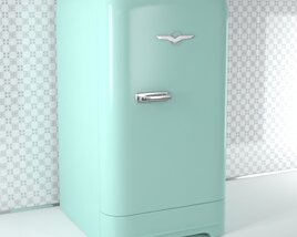 Vintage-Style Refrigerator 02 3D 모델 